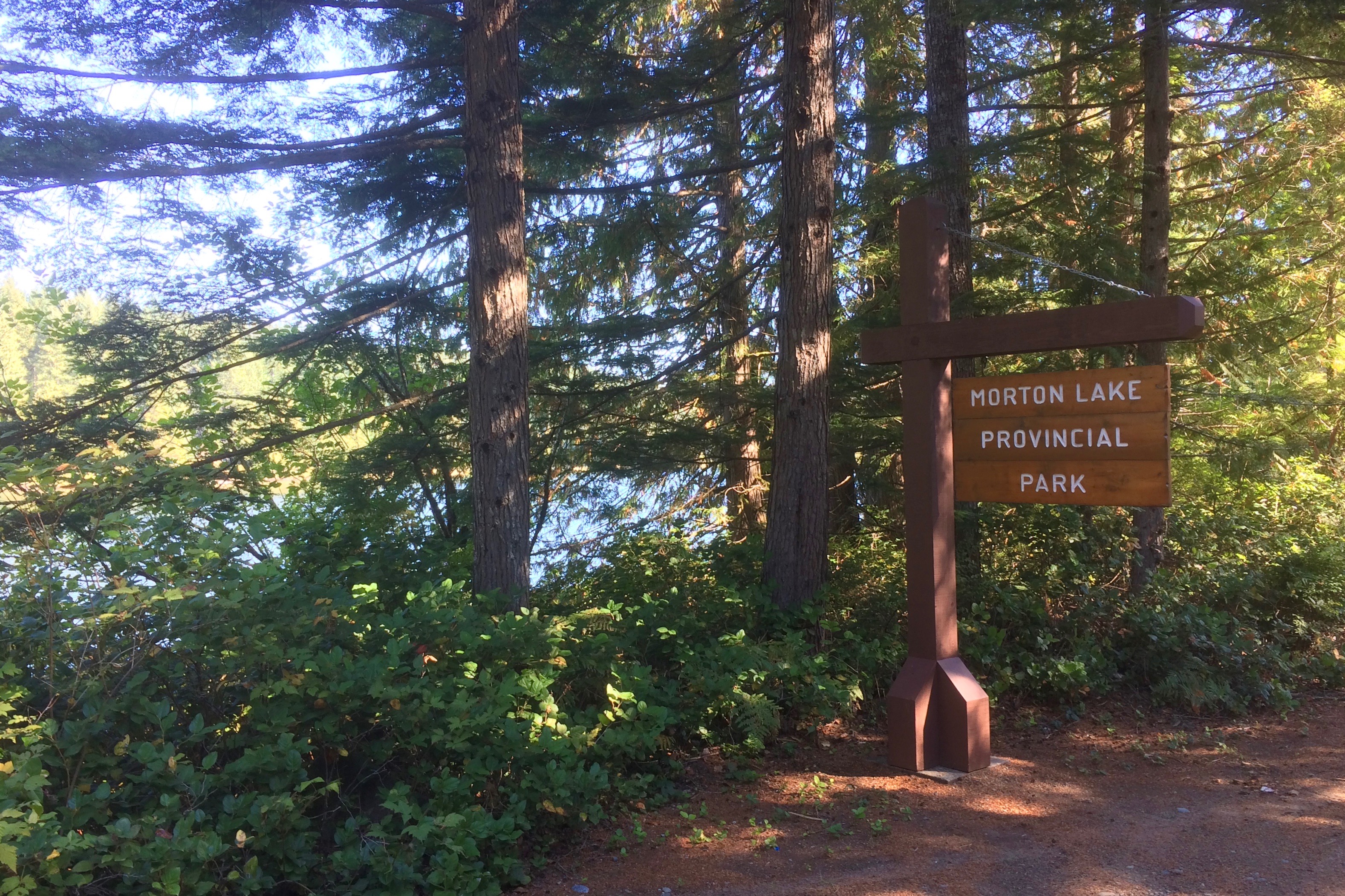 Morton Lake Provincial Park BC Parks sign